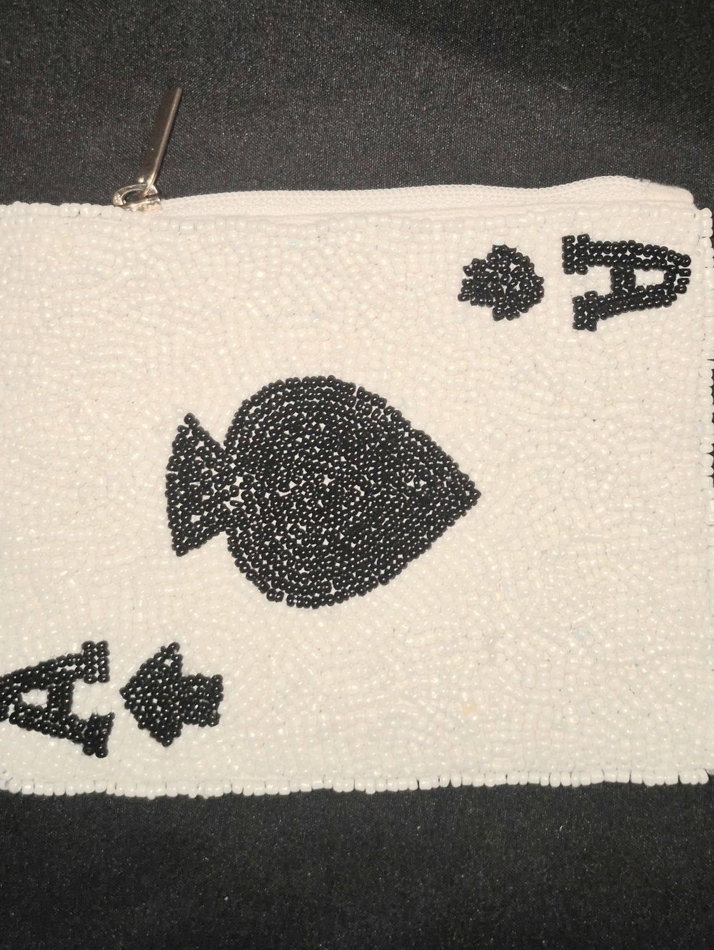 Ace of Spades Beaded UhCoin Pouch
